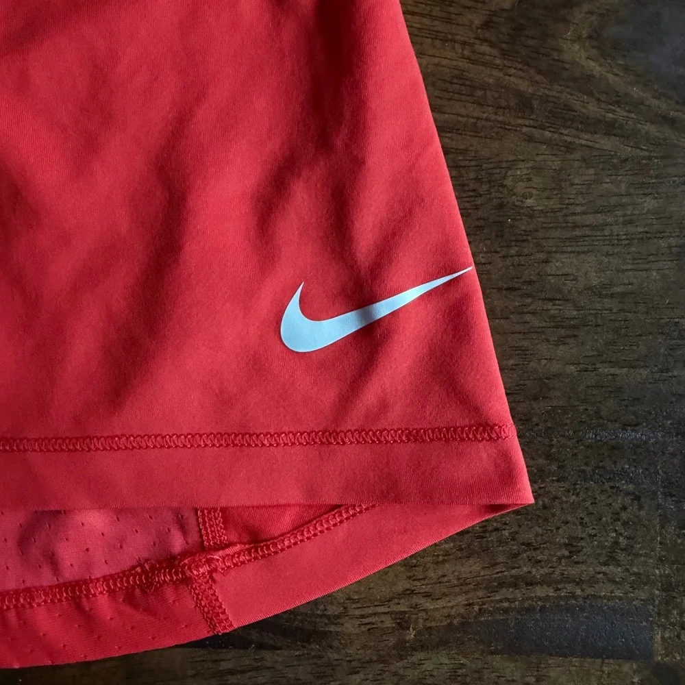 Nike Pro Dri-FIT Womens Tank Top Coral Red Mesh Back Racerback Training Size L